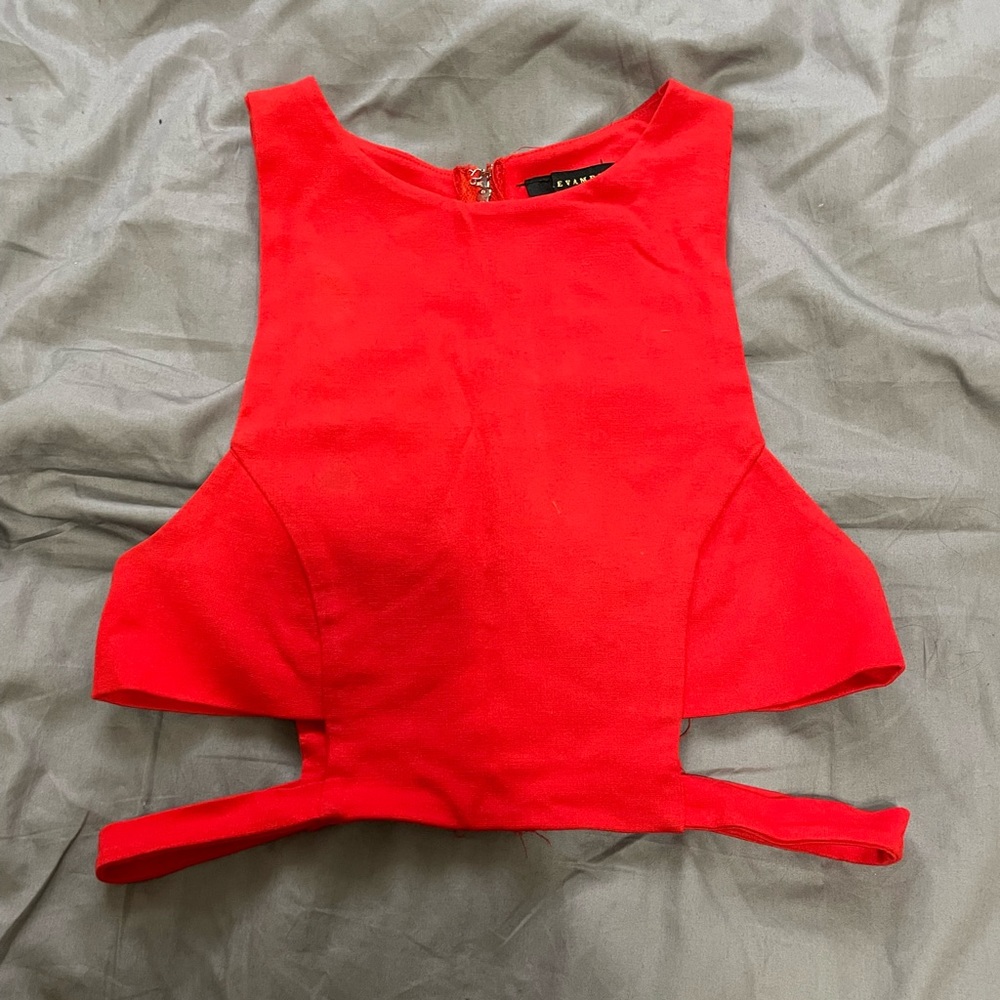 Red cropped top